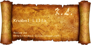 Knabel Lilla névjegykártya